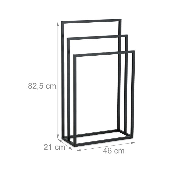 Zwart handdoekrek 3 stangen