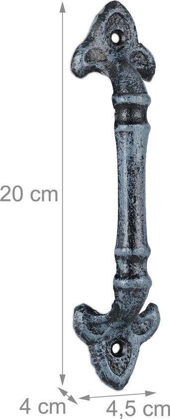 handgreep - set van 2 - voor keukenkastjes - gietijzer - 20 cm - deurgreep - grijs