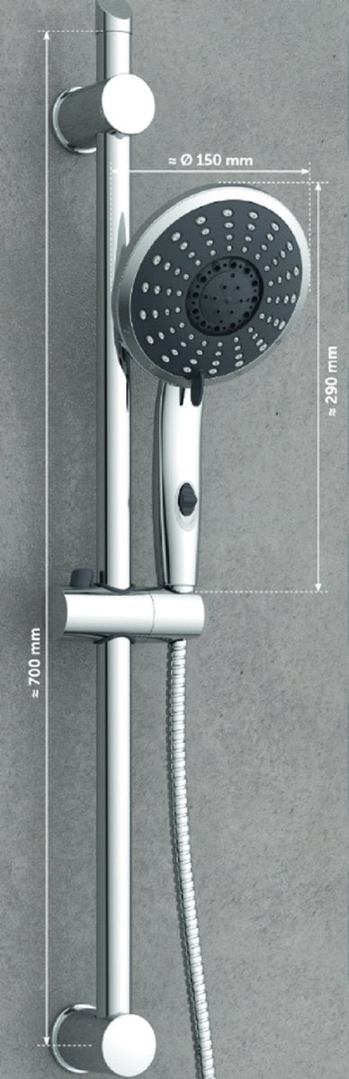 SCHÜTTE Florenz Doucheset met Handdouche - 56 tot 67 cm Glijstang - 5 standen - Chroom