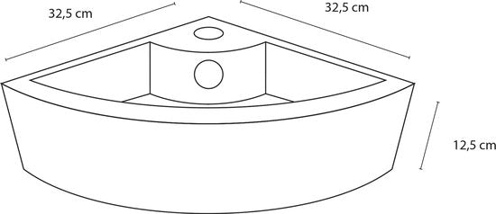 Differnz Hera Wasbak – Hoekfontein Keramiek – 32.5 x 32.5 x 12.5 cm