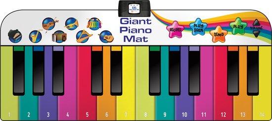 N-GEAR Dansmat XXL - Pianomat - Interactieve Speelmat - met verschillende liedjes & klanken - 180 cm