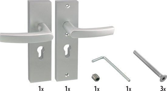 Starx Veiligheidsbeslag – Deurbeslag – Kruk/Kruk – Kortschild – Aluminium – PC55 mm