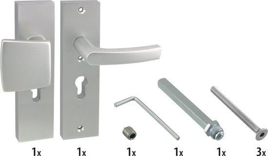 Starx Veiligheidsbeslag – Deurbeslag – Duwer/Kruk – Kortschild – Aluminium – PC55 mm