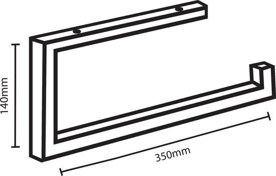 Differnz handdoekdrager – 35 x 14 cm – mat zwart