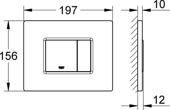 GROHE Skate Cosmopolitan Bedieningspaneel Toilet - Dual flush - Kunststof - Spiegelend chroom