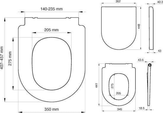 Tiger Memphis - WC bril D-vorm - Toiletbril met deksel - Softclose - Easy Clean functie - Duroplast Wit