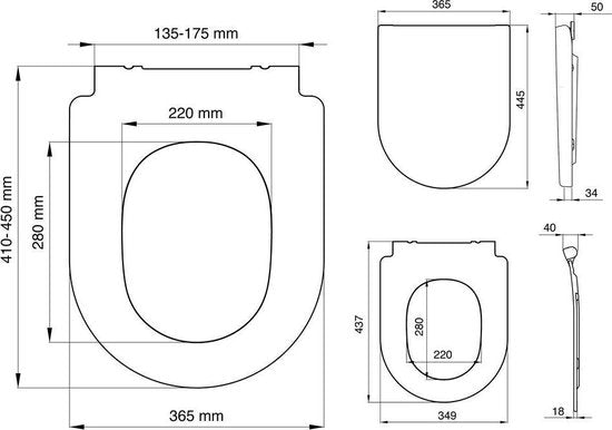 Tiger Stax - WC bril - Toiletbril met deksel - Soft Close - Easy Clean functie - Thermoplast - Wit