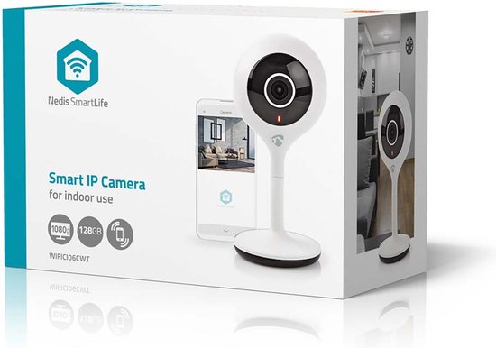 Nedis SmartLife Camera voor Binnen - Full HD 1080p - Cloud Opslag (optioneel) / microSD (niet inbegrepen) - Met bewegingssensor - Nachtzicht - Wit