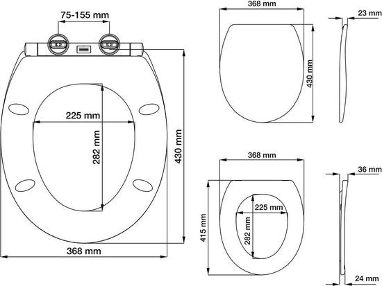 Tiger Boston - WC bril - Toiletbril met deksel - Soft Close - Easy clean functie - Duroplast - Wit / Chroom