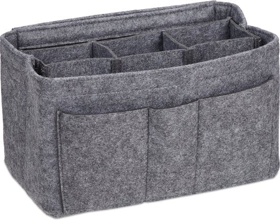 tas organizer - grootte S - bag in bag - handtas - vilt - donkergrijs