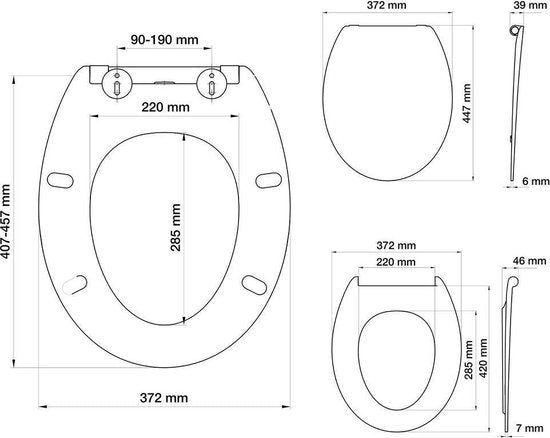 Tiger Blade - WC bril - Toiletbril met deksel - Soft Close - Easy Clean functie - Duroplast - Wit 2eK