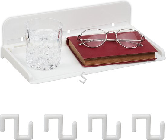 bedplank zwevend - 8,5 x 30 x 15,5 cm - hangend - hoogslaper - kunststof - wit