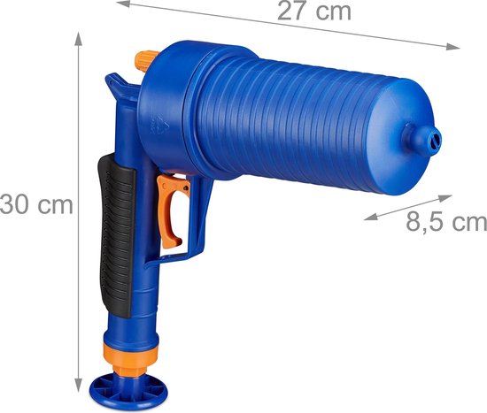 gootsteenontstopper luchtdruk - voor verstopte afvoer - met 4 opzetstukken
