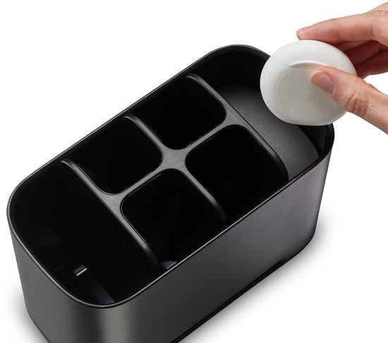 Joseph Joseph tandenborstel bakje large - Zwart - Sorteervakken | Anti-slip | Elektrische tandenborstelhouders | Handtandenborstelhouders