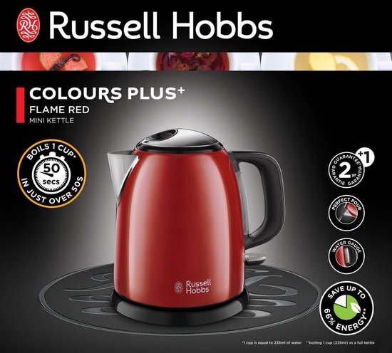 Russell Hobbs 24992-70 Colour Plus+ Mini Waterkoker 1 Liter - Rood