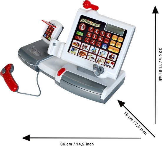 Klein Toys elektronische kassa - touchpad, scanner, weegschaal en rekenmachinefunctie- grijs