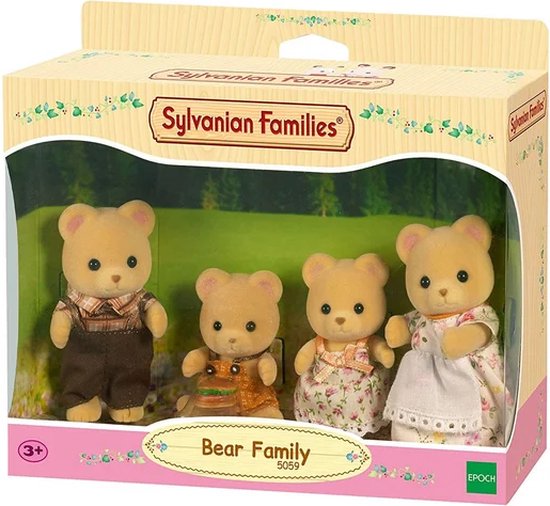 Sylvanian Families 5059 familie beer-fluweelzachte speelfiguren kindje ontbreekt