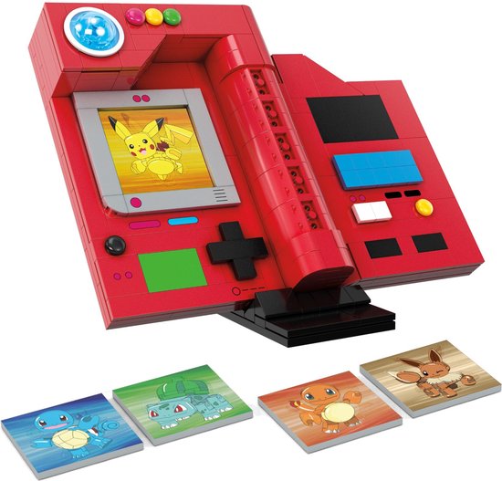 MEGA Pokémon Pokédex van Regio Kanto - 5 Verwisselbare Kaarten van Pikachu, Bulbasaur, Charmander, Squirtle en Eevee