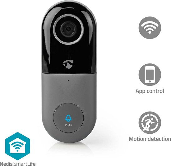 Nedis SmartLife Videodeurbel - Wi-Fi - Transformator - Full HD 1080p