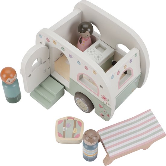 Little Dutch - Speelgoed auto met caravan FSC