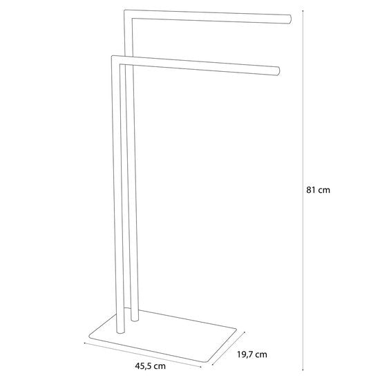 Sealskin Tube - Handdoekrek 2-armig vrijstaand - voor 2 handdoeken - Wit