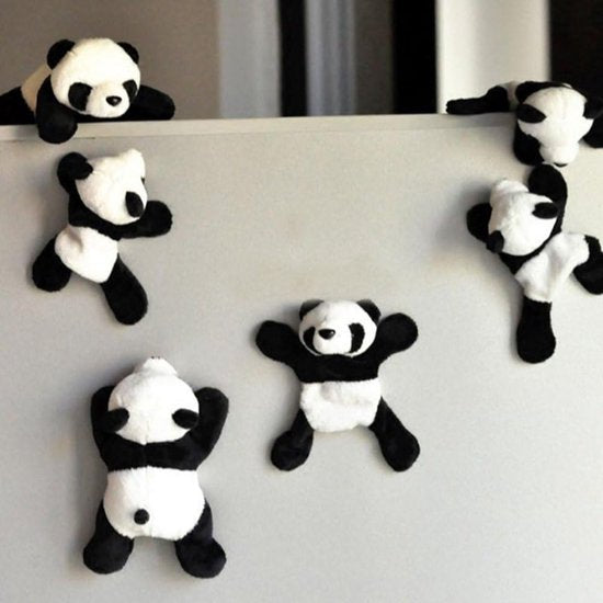 1 stuk creatieve cartoon zachte pluche panda koelkastmagneet 3D koelkastmagnetische stickers kantoor whiteboardstickers kerstcadeaus voor kinderen koelkastberichthouder woondecoratie zwart + wit