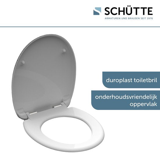 SCHÜTTE WC-Bril 82155 INDUSTRIAL GREY - Duroplast - Soft Close - Verchroomde Scharnieren - Decor - 1-zijdige Print