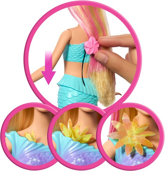 Barbie Flower Magic Zeemeerminpop – Magische Bloemen die Bloeien - Blond & Blauw