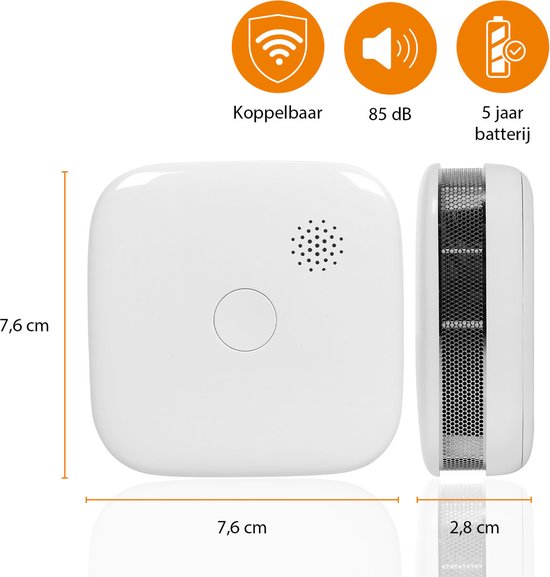 Smartwares FSM-11652 - Rookmelders 2st 85 dB - 5 Jaar batterij - Koppelbaar - Brandmelder