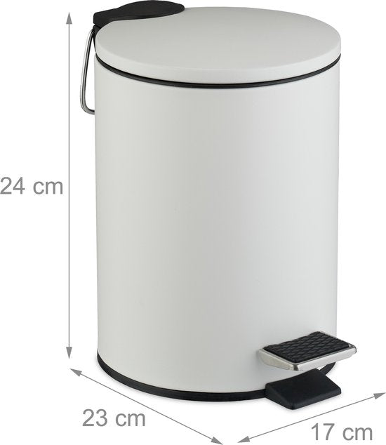 badkamer prullenbak - 3 l - softclose - binnenemmer - toilet - wc - wit