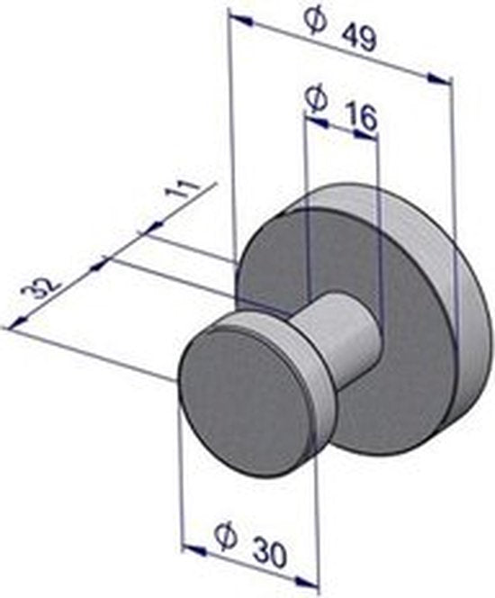 Plieger Como handdoekhaak magnetisch 49mm brushed