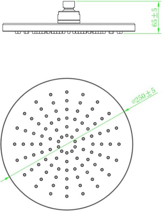 SCHÜTTE LE MANS Hoofddouche - Douchekop rond - ø 25,0 cm - 1/2"-aansluiting - Chroom