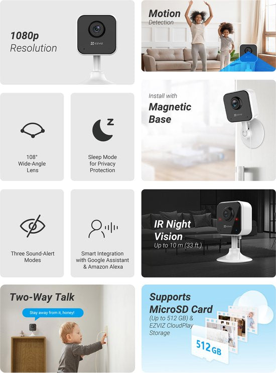 Ezviz H1C IP-camera - Binnen camera - Full HD 1080P