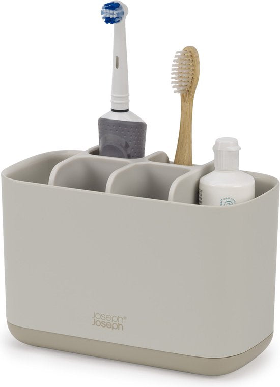Tandenborstel Organizer Large, Met 6 verdeelvakken, Antislip, Kunststof, Grijs - Joseph Joseph | EasyStore