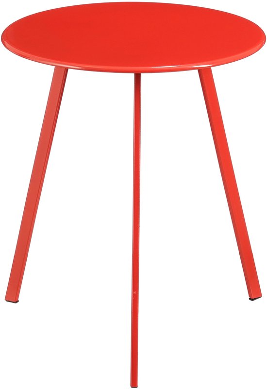 Mica Decorations Bijzettafel voor Buiten - H45 x Ø38 cm - Metaal - Rood
