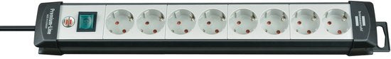 Premium-Line stekkerdoos 8-voudig zwart/lichtgrijs 5m H05VV-F 3G1,5