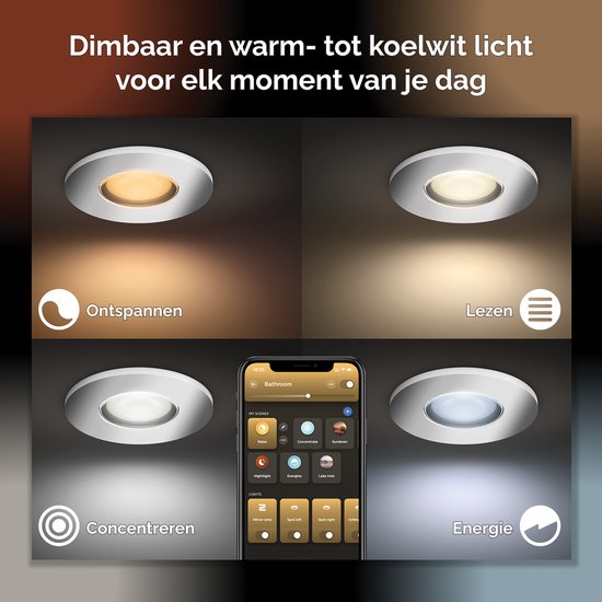 Philips Hue Xamento badkamerinbouwspot 3 pack chroom