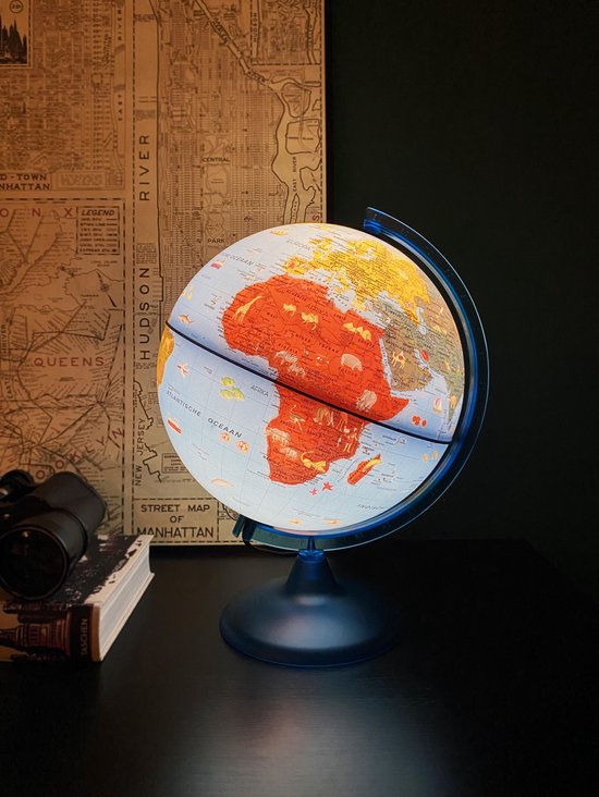 ARCA Wereldbol Globe met ledverlichting - Nederlandstalig - 25 cm
