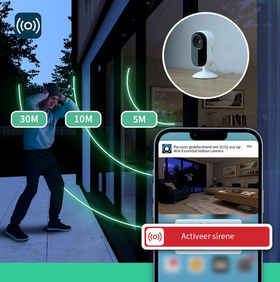 Arlo Essential2 2K beveiligingscamera voor binnen - 1 IP-Camera