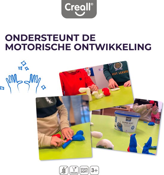 Creall Supersoft boetseerklei - blauw - hersluitbare emmer - 1750 gram - glutenvrij - gemaakt in Nederland