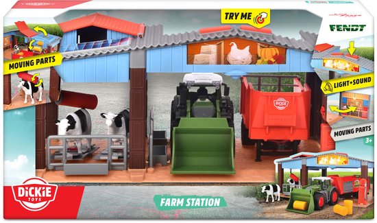 Dickie Toys Boerderij - Tractor met Trailer - 30cm - Speelgoedboerderij