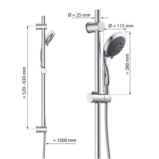 EISL WELLY Doucherail Set - Chroom