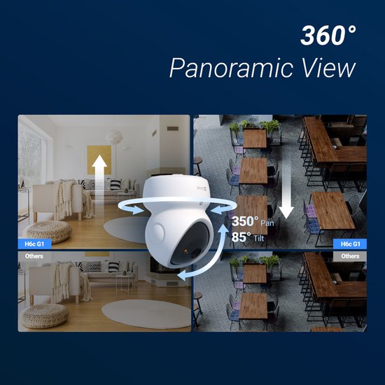 EZVIZ H6c 4K Beveiligingscamera Binnen – 360° Pan & Tilt – Patrol Mode, Human Detection & Auto Zoom – Wifi 6 – MicroSD & Cloud