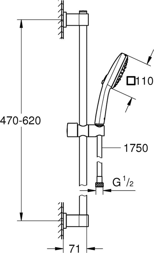 GROHE QuickFix Vitalio Comfort 110 doucheset - Waterbesparend - Chroom