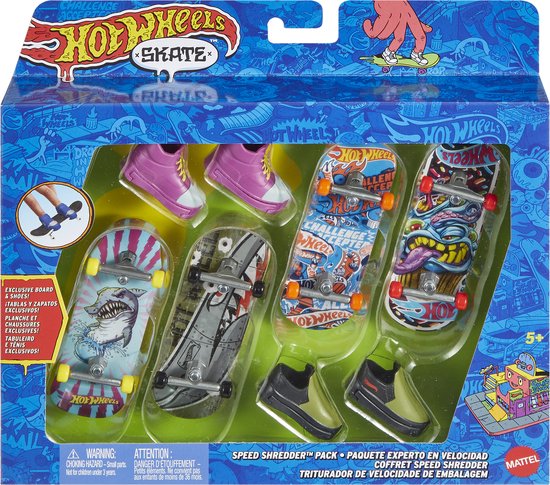 Hot Wheels Speed Shredder 4-delige Vingerboardset Veelkleurig