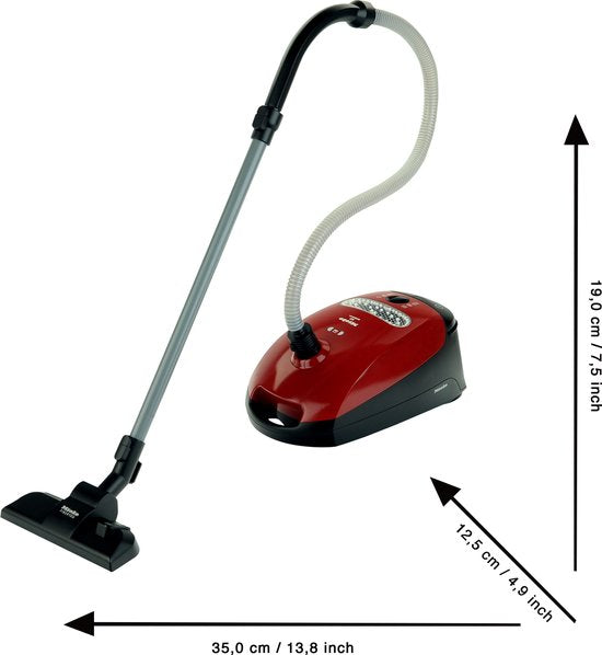Klein Toys Miele stofzuiger - speelgoed - incl. geluidseffecten en praktische handgreep - rood
