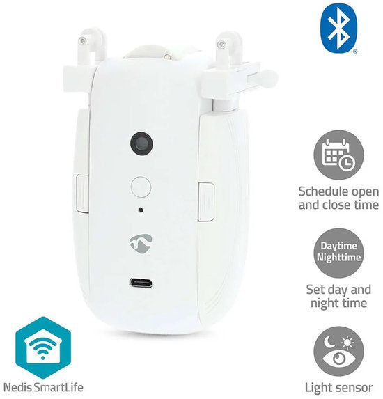 Nedis SmartLife Gordijnrobot – Voor U-rail – Bluetooth – 4000mAh – Wit