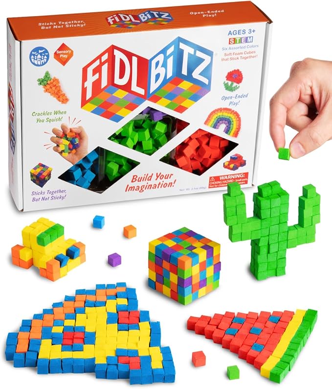 Play Visions FidlBitz® - Revolutionaire kubussen die aan elkaar plakken, maar niet plakkerig zijn! (Deluxe set)
