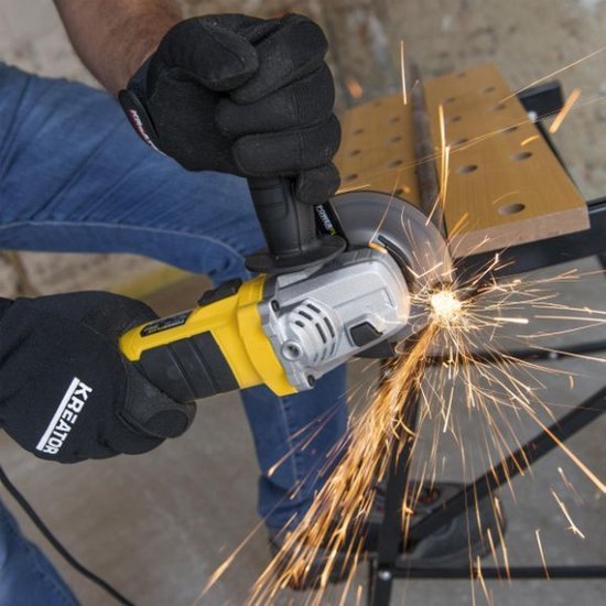 Powerplus elektrische haakse slijper POWX0611 - 900W slijpmachine - slijpschijf 115mm ᴓ, compacte power tool