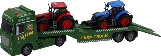 Rapid Wheels Autotransporter + 2 Tractoren + Licht En Geluid